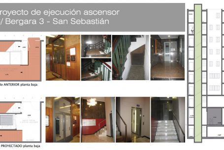 Ascensor y rehabilitación del portal en vivienda de la calle Bergara de San Sebastián