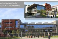 Fachada ventilada en piedra del Frontón Amorebieta