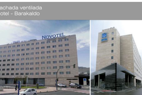 Fachada ventilada en piedra Hotel NH Barakaldo
